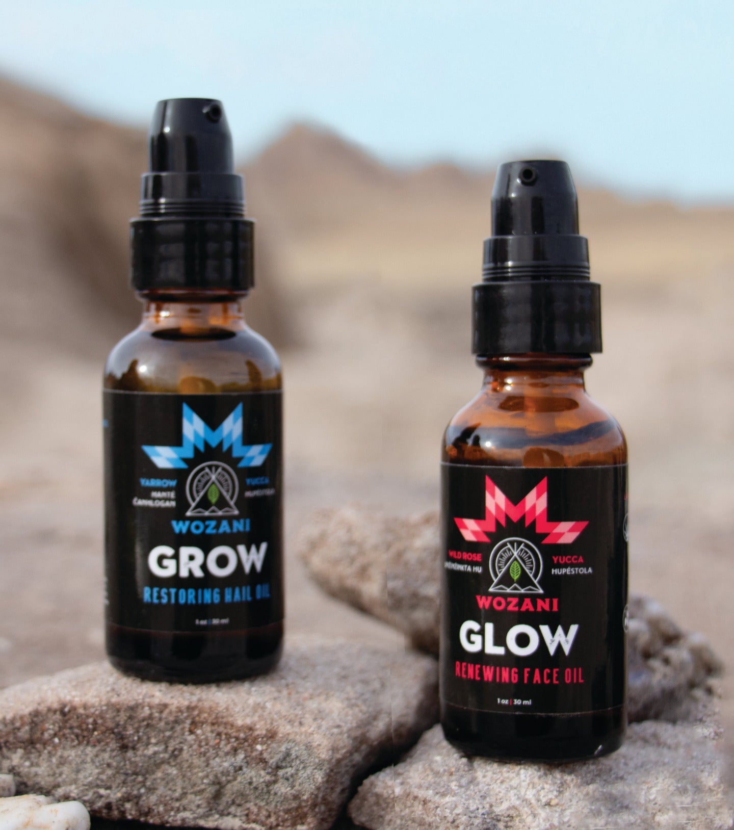 Wozani's two best selling natural skin and haircare oils made with yucca root for healthy skin and hair