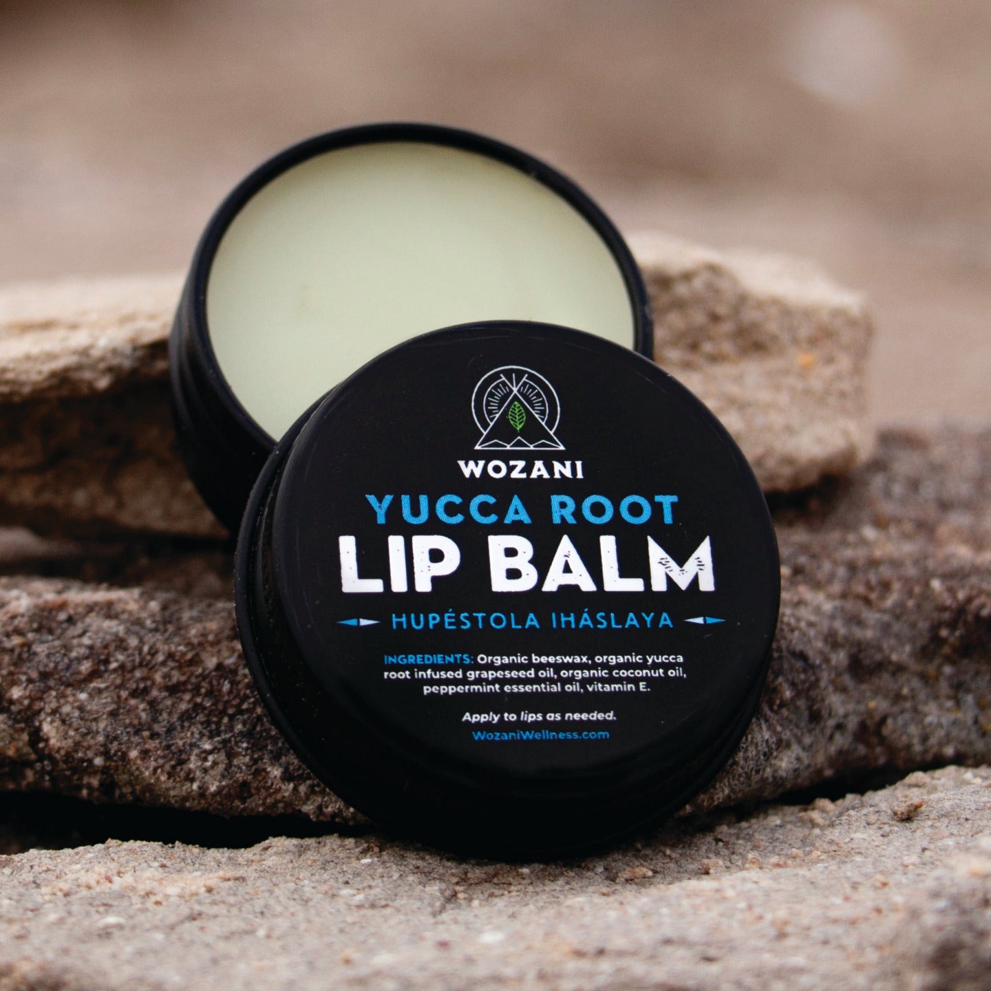 Natural moisturizing lip balm with yucca root for nourishing and protecting lips